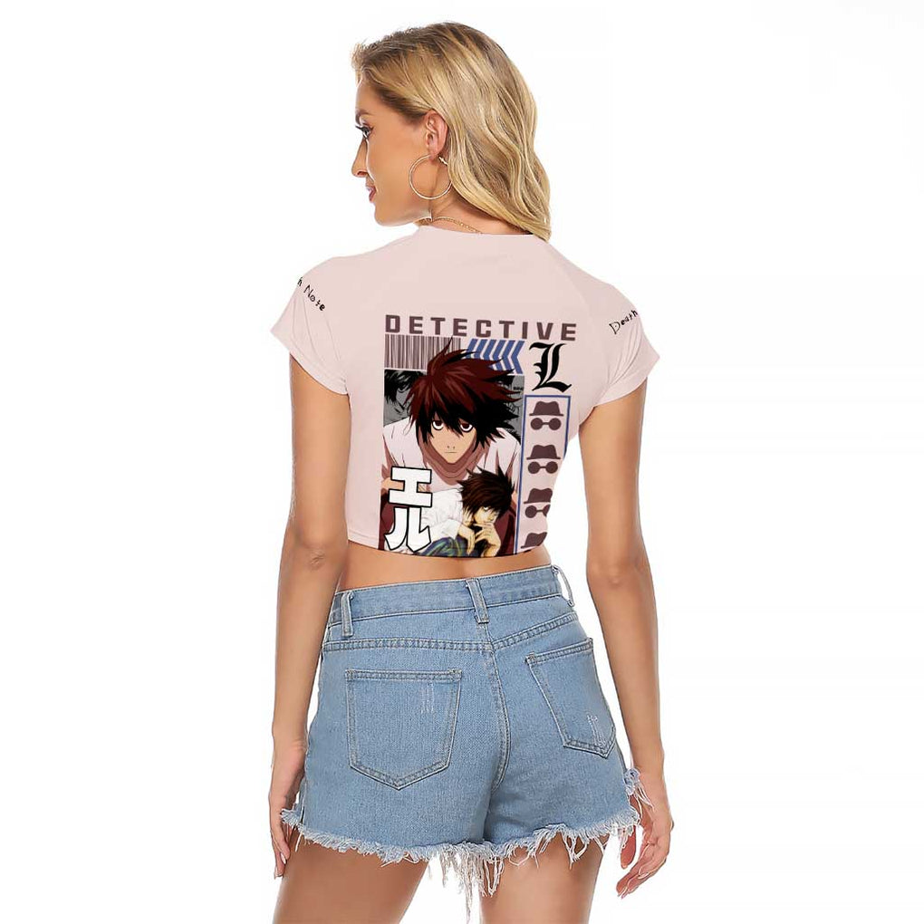 L Death Note Raglan Cropped T Shirt Anime Style
