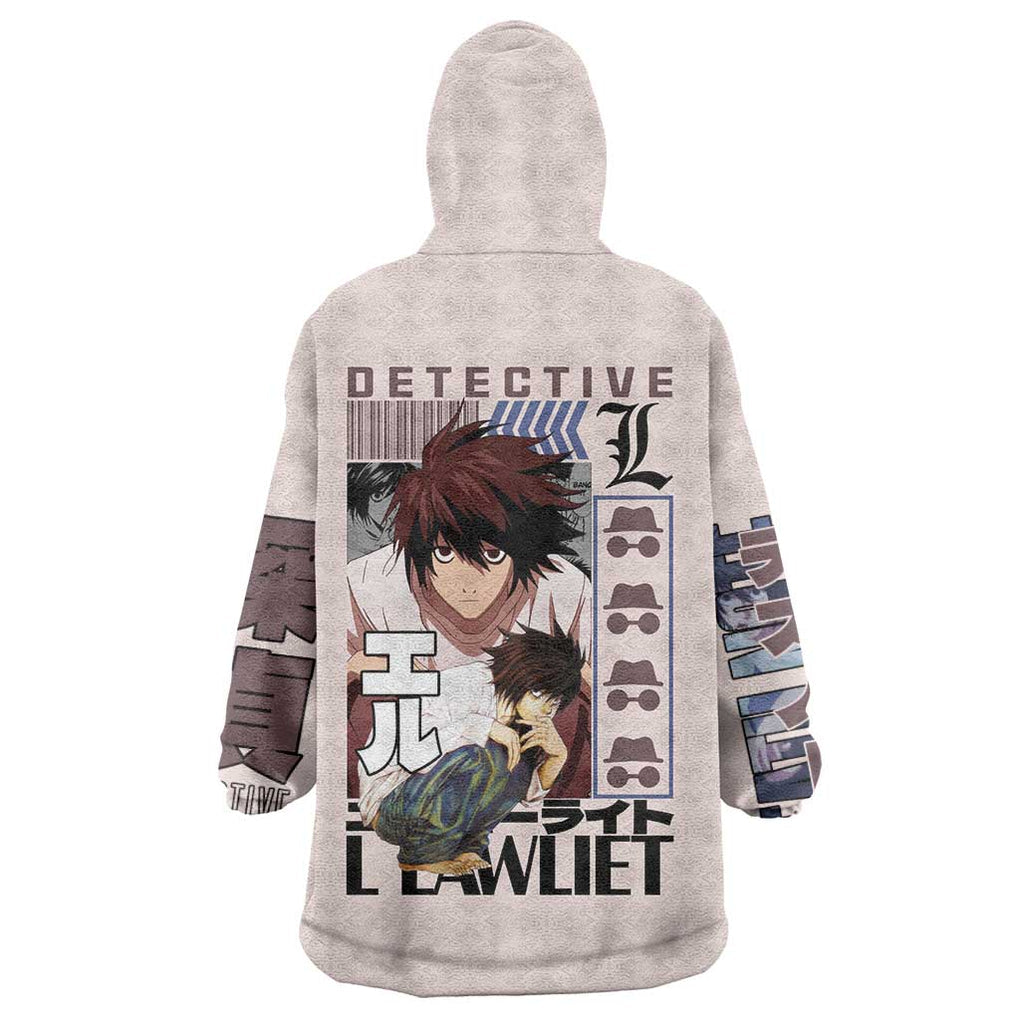 L Death Note Wearable Blanket Hoodie Anime Style