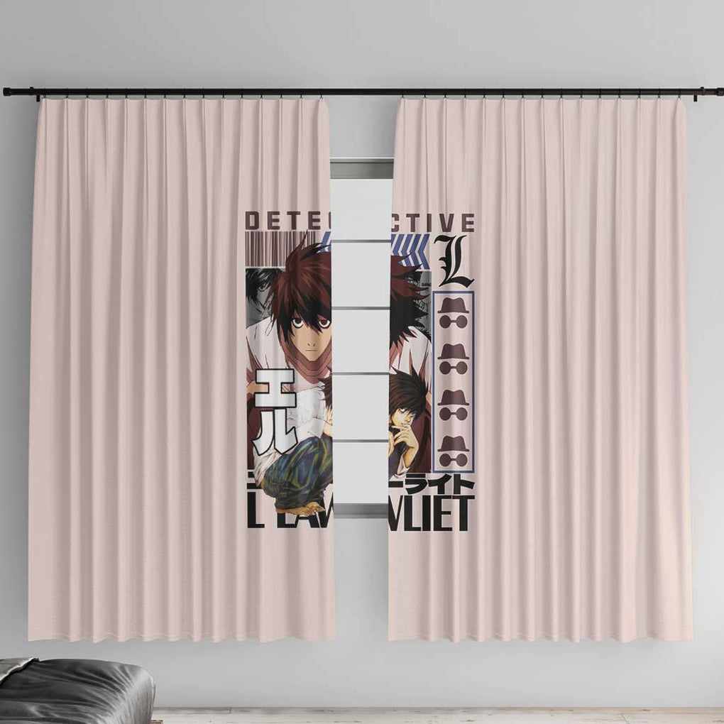 L Death Note Window Curtain Anime Style