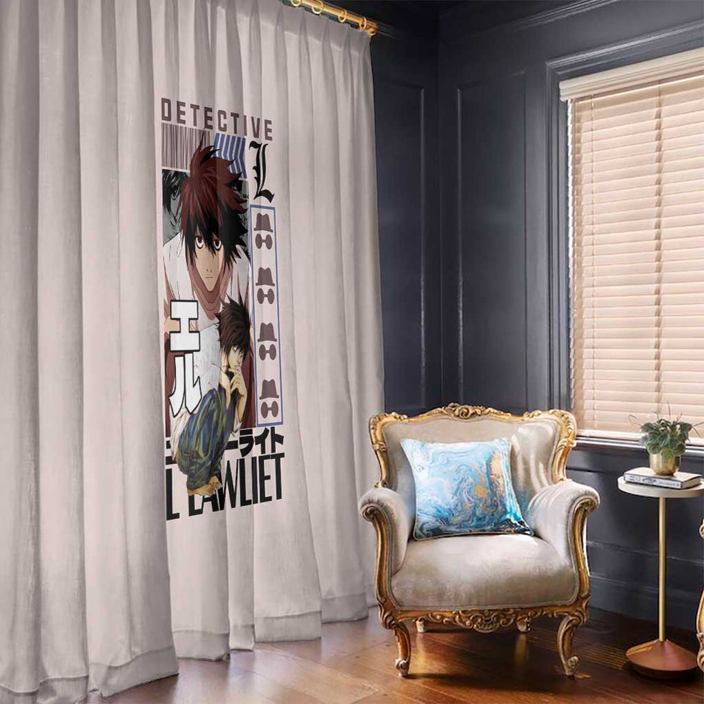 L Death Note Window Curtain Anime Style