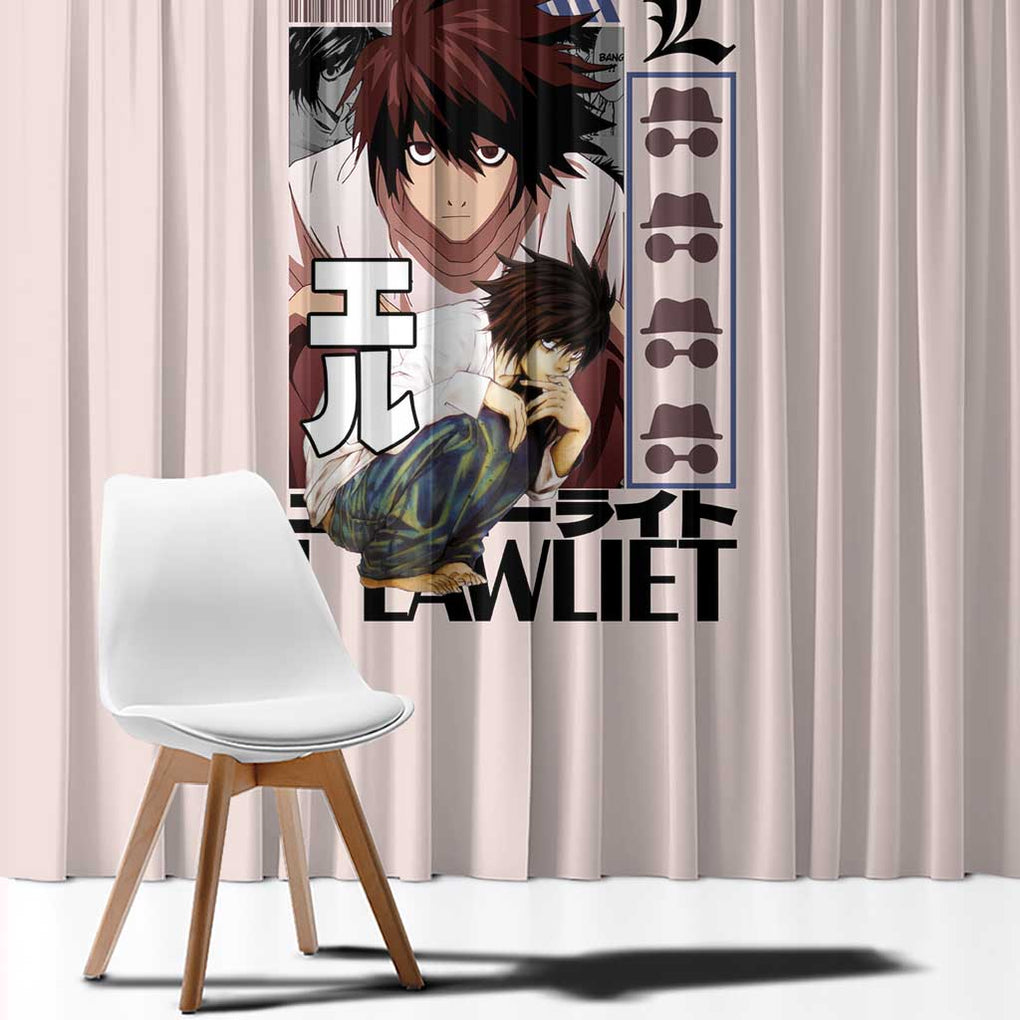 L Death Note Window Curtain Anime Style