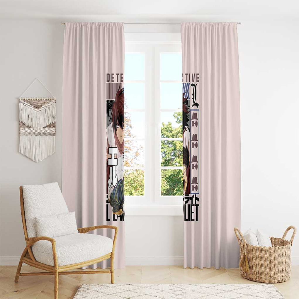 L Death Note Window Curtain Anime Style