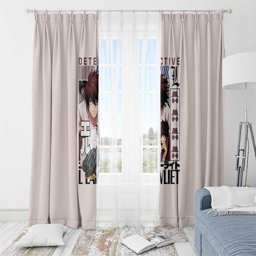 L Death Note Window Curtain Anime Style