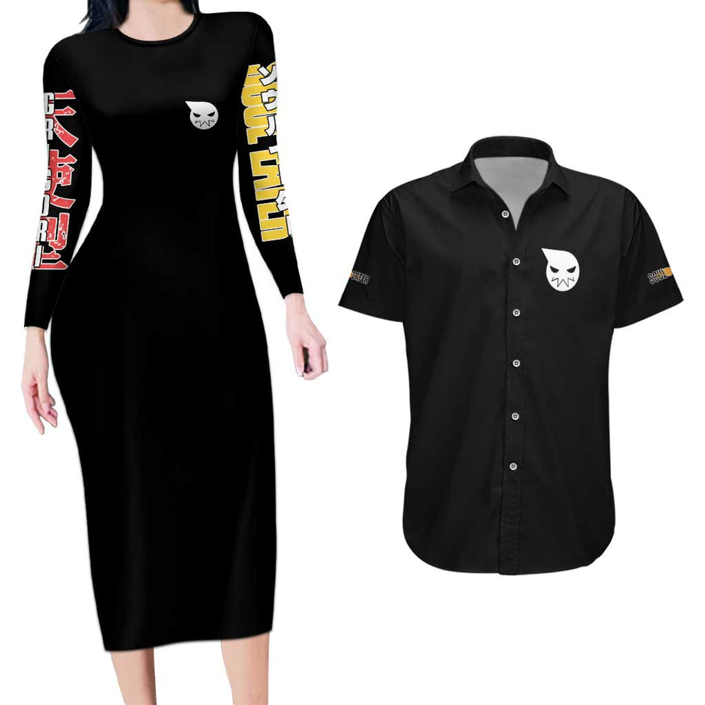 Maka Albarn Soul Eater Couples Matching Long Sleeve Bodycon Dress and Hawaiian Shirt Anime Style