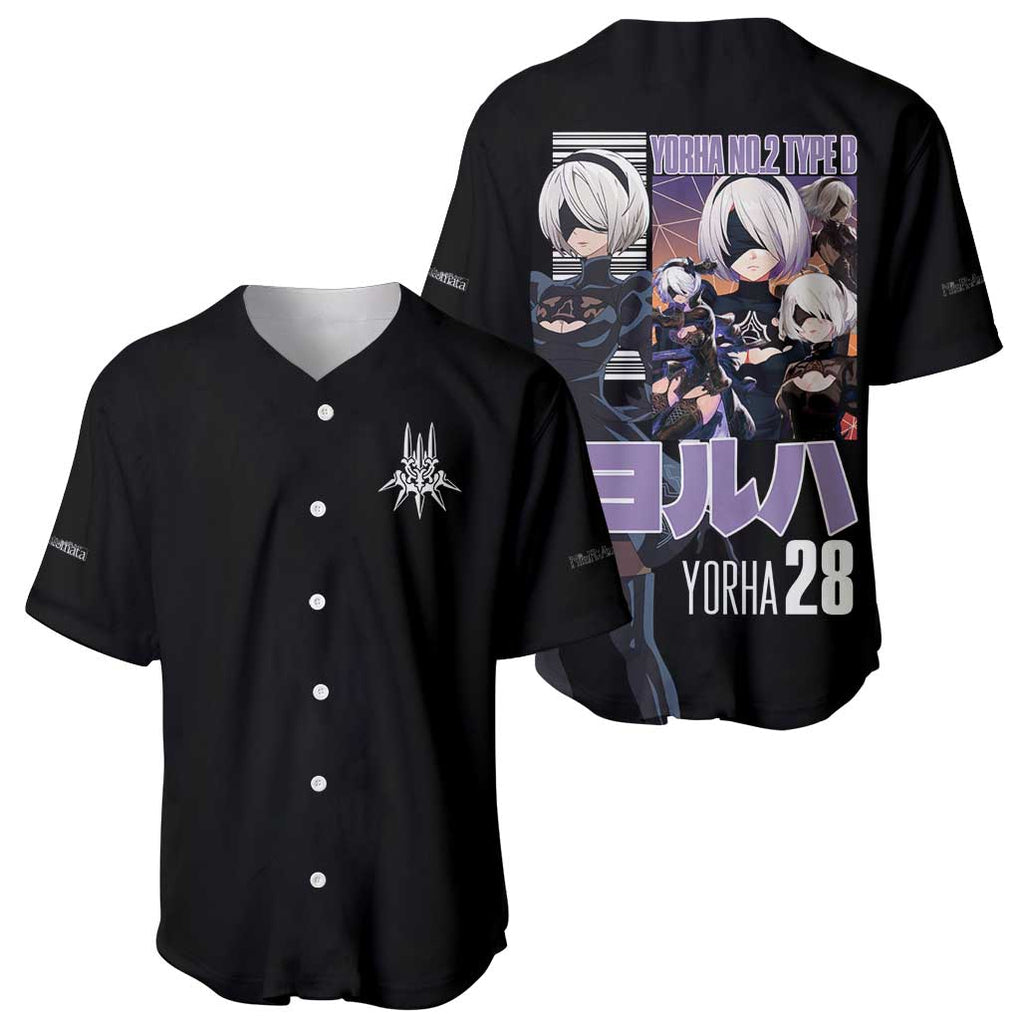 2B Nier Automata Baseball Jersey Anime Style