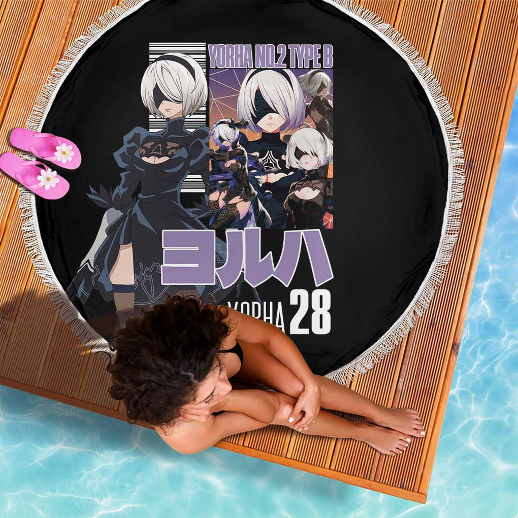 2B Nier Automata Beach Blanket Anime Style