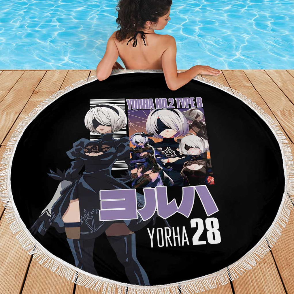 2B Nier Automata Beach Blanket Anime Style