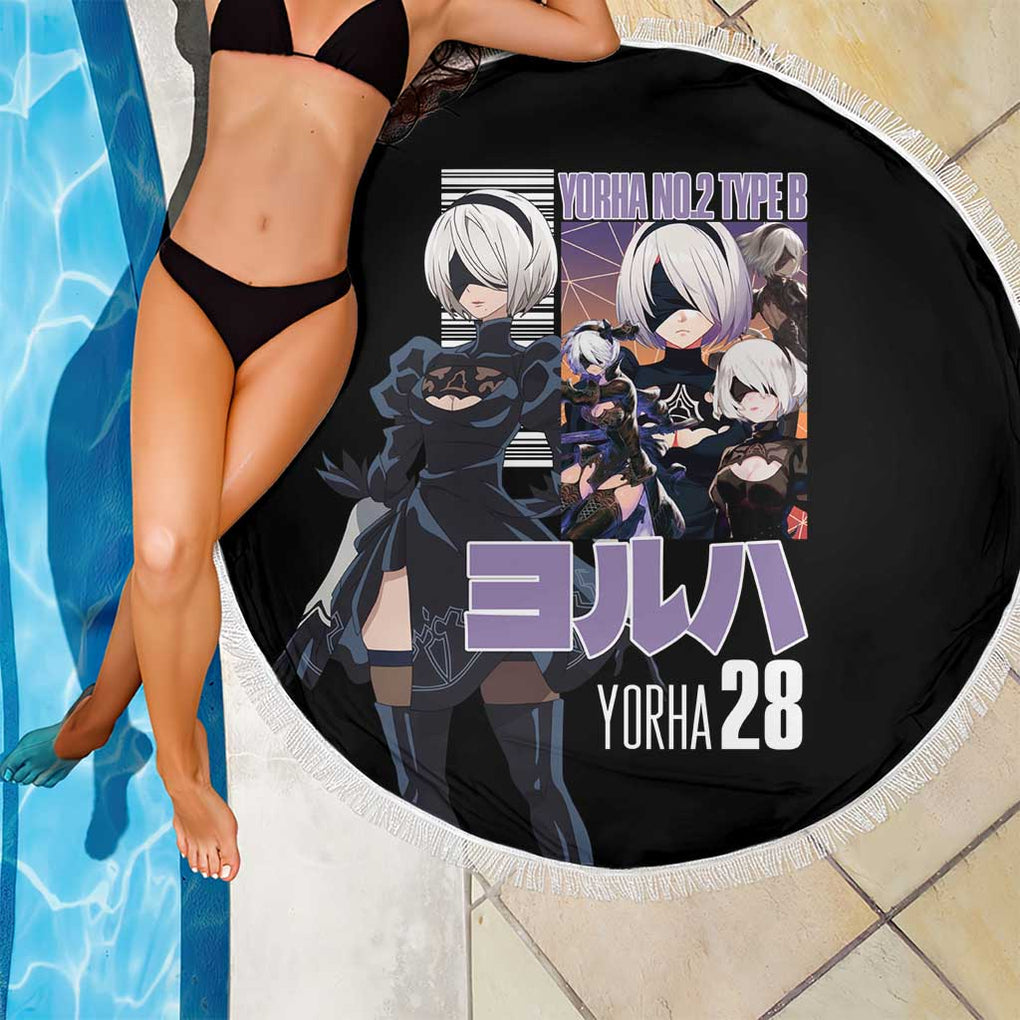 2B Nier Automata Beach Blanket Anime Style