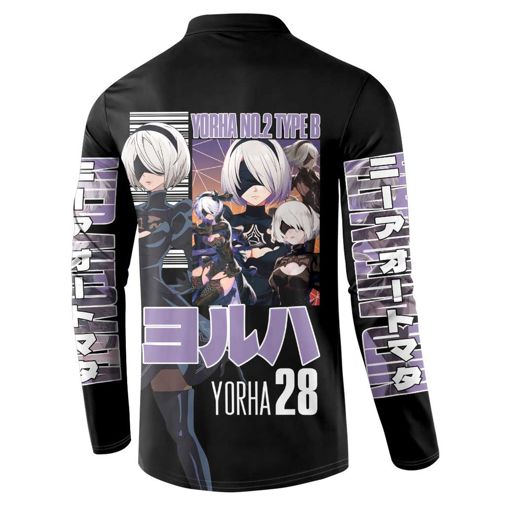 2B Nier Automata Button Sweatshirt Anime Style
