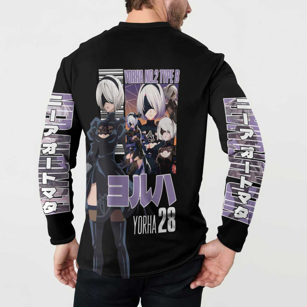 2B Nier Automata Button Sweatshirt Anime Style