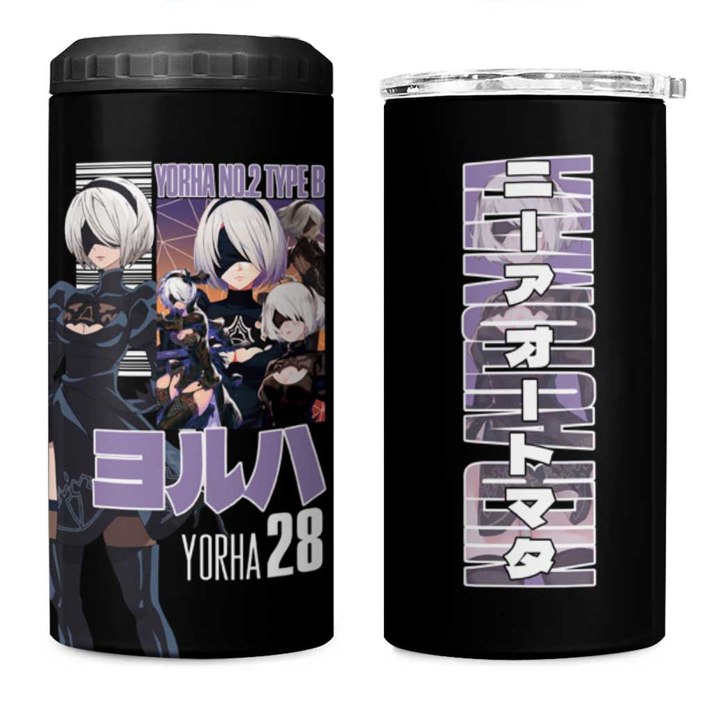 2B Nier Automata 4 in 1 Can Cooler Tumbler Anime Style