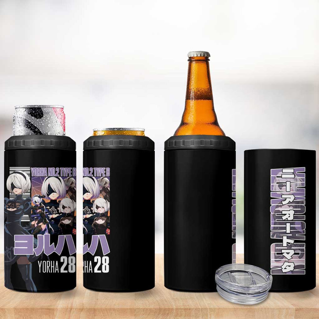 2B Nier Automata 4 in 1 Can Cooler Tumbler Anime Style