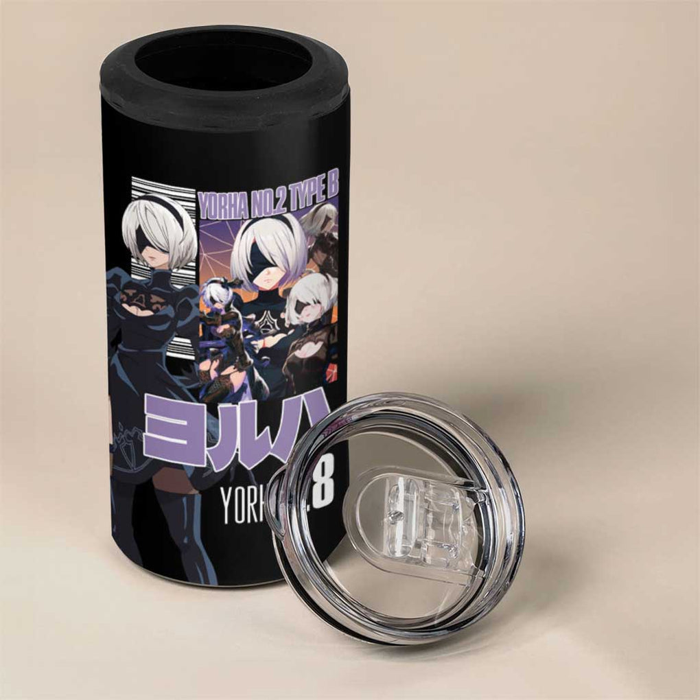 2B Nier Automata 4 in 1 Can Cooler Tumbler Anime Style