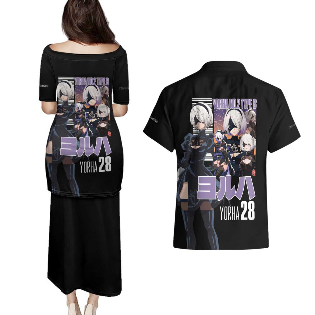 2B Nier Automata Couples Matching Puletasi and Hawaiian Shirt Anime Style
