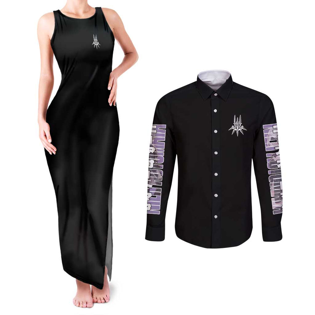 2B Nier Automata Couples Matching Tank Maxi Dress and Long Sleeve Button Shirt Anime Style