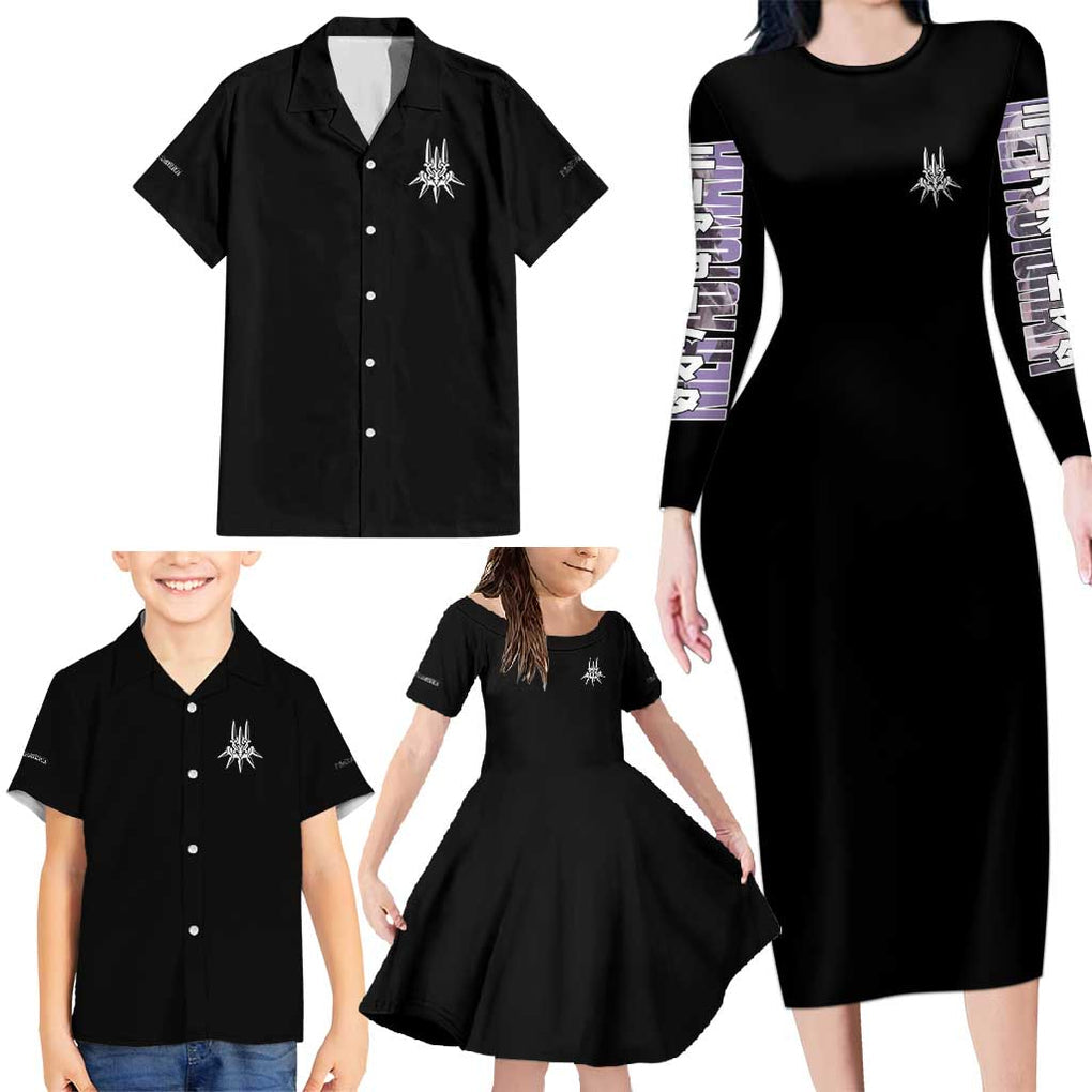2B Nier Automata Family Matching Long Sleeve Bodycon Dress and Hawaiian Shirt Anime Style