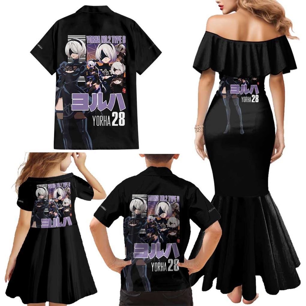 2B Nier Automata Family Matching Mermaid Dress and Hawaiian Shirt Anime Style