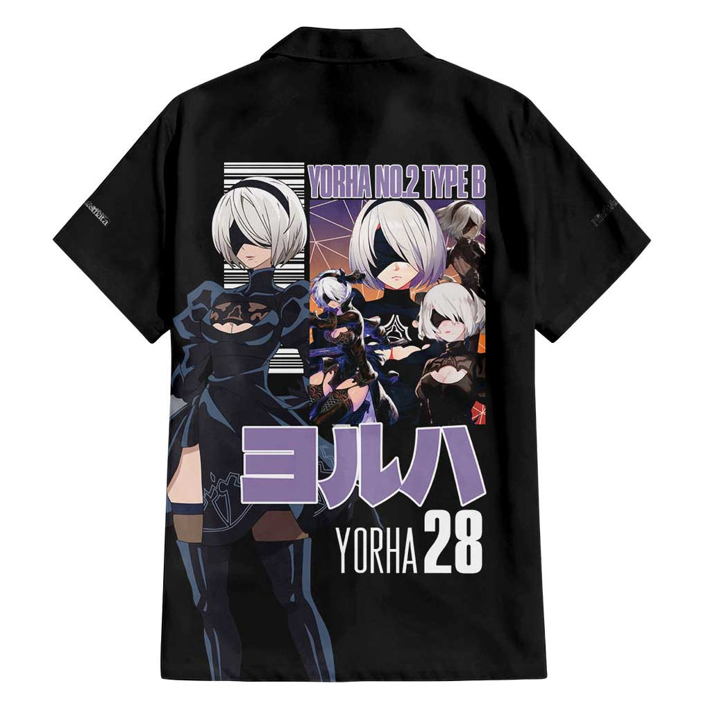 2B Nier Automata Family Matching Off Shoulder Maxi Dress and Hawaiian Shirt Anime Style