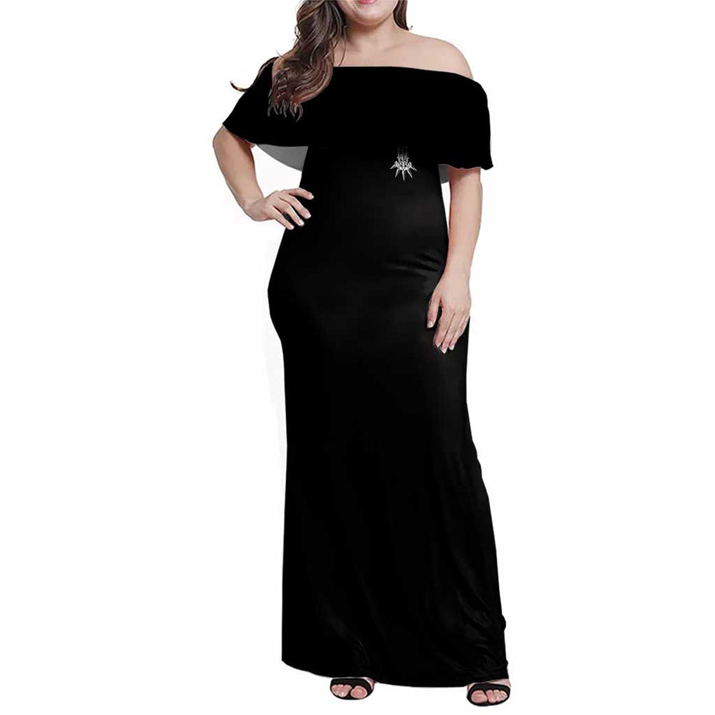 2B Nier Automata Family Matching Off Shoulder Maxi Dress and Hawaiian Shirt Anime Style