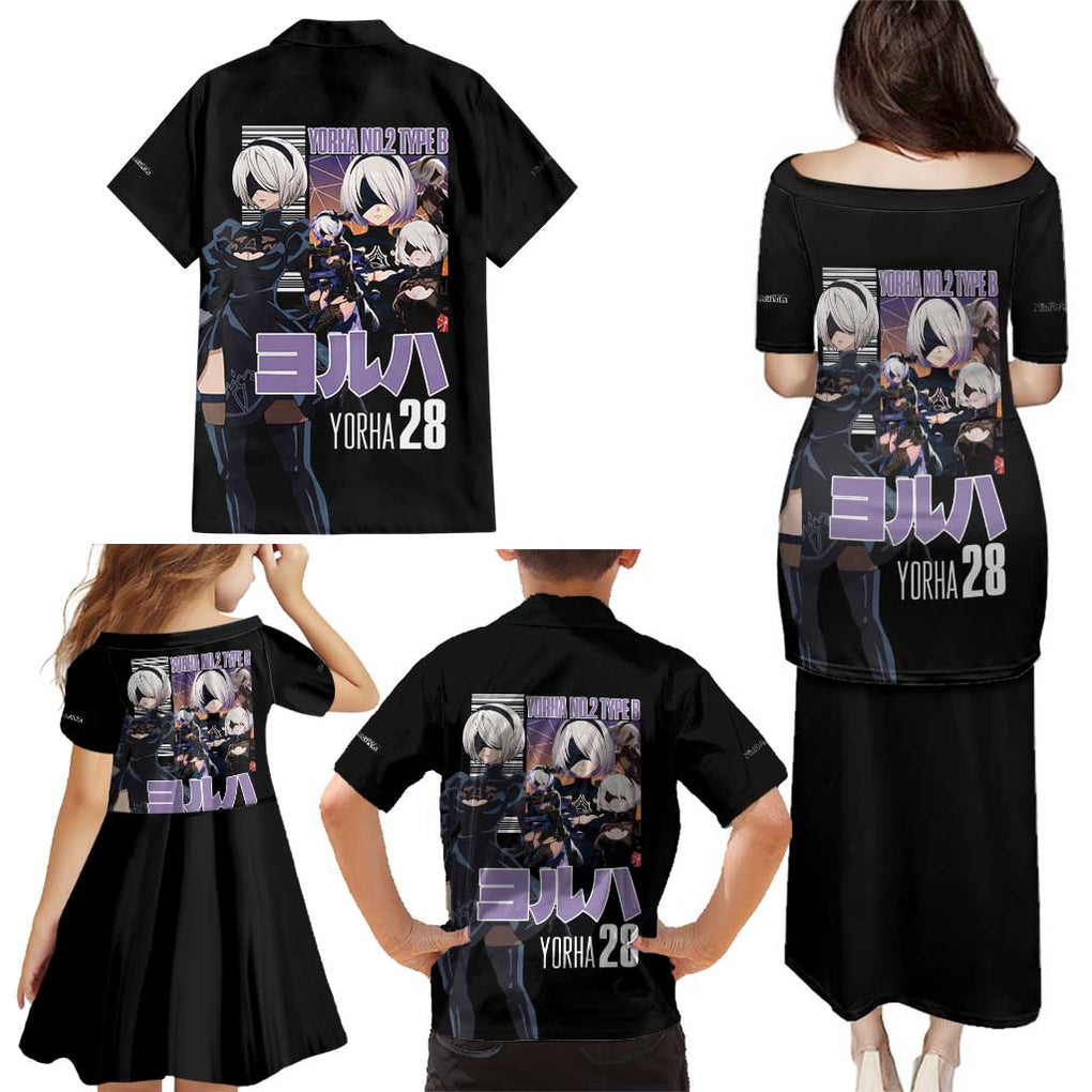 2B Nier Automata Family Matching Puletasi and Hawaiian Shirt Anime Style