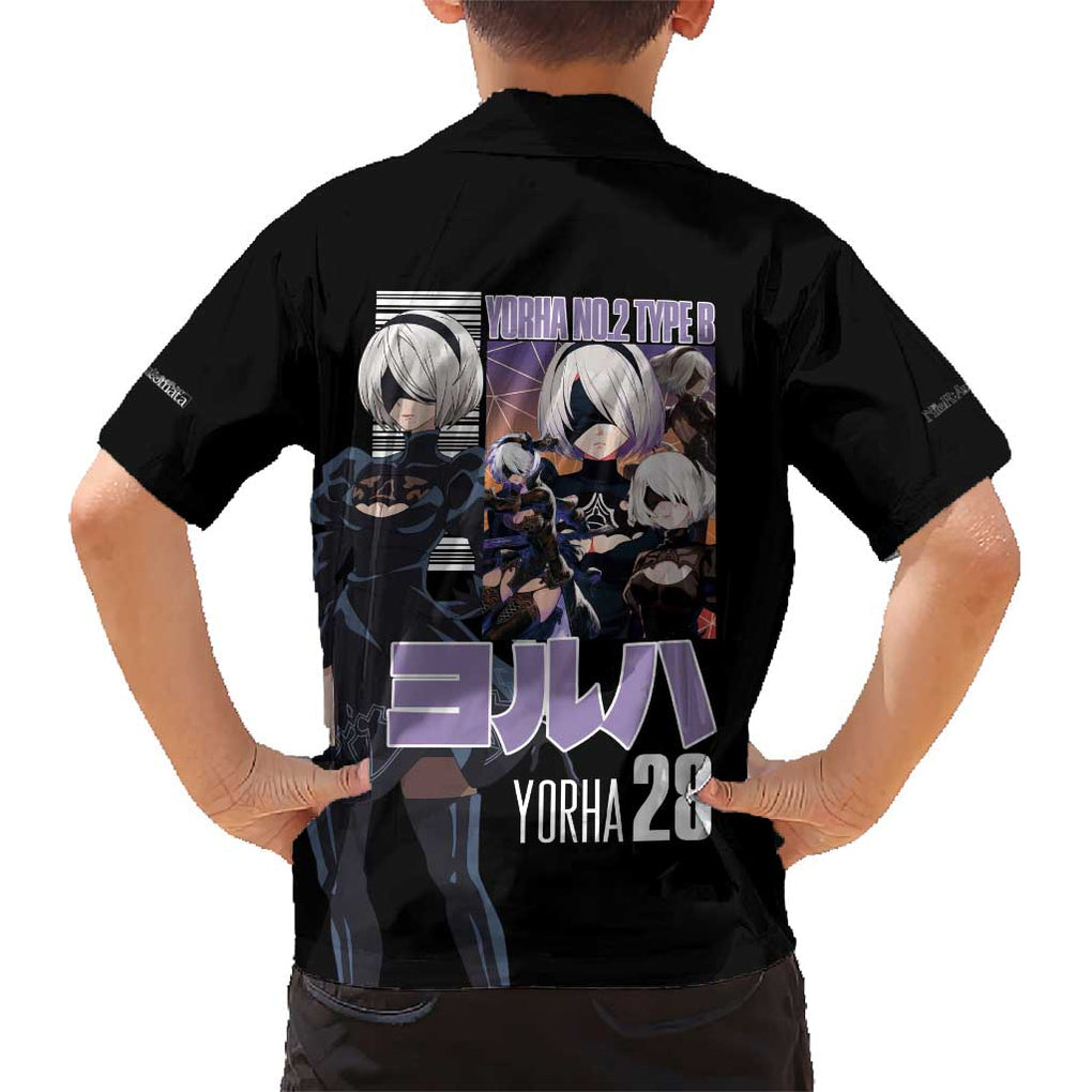 2B Nier Automata Family Matching Short Sleeve Bodycon Dress and Hawaiian Shirt Anime Style