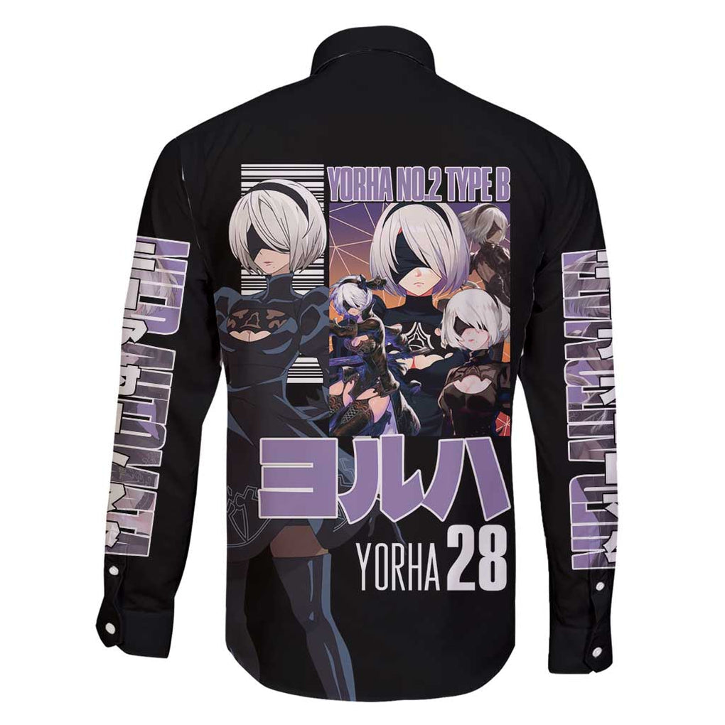 2B Nier Automata Family Matching Short Sleeve Bodycon Dress and Hawaiian Shirt Anime Style