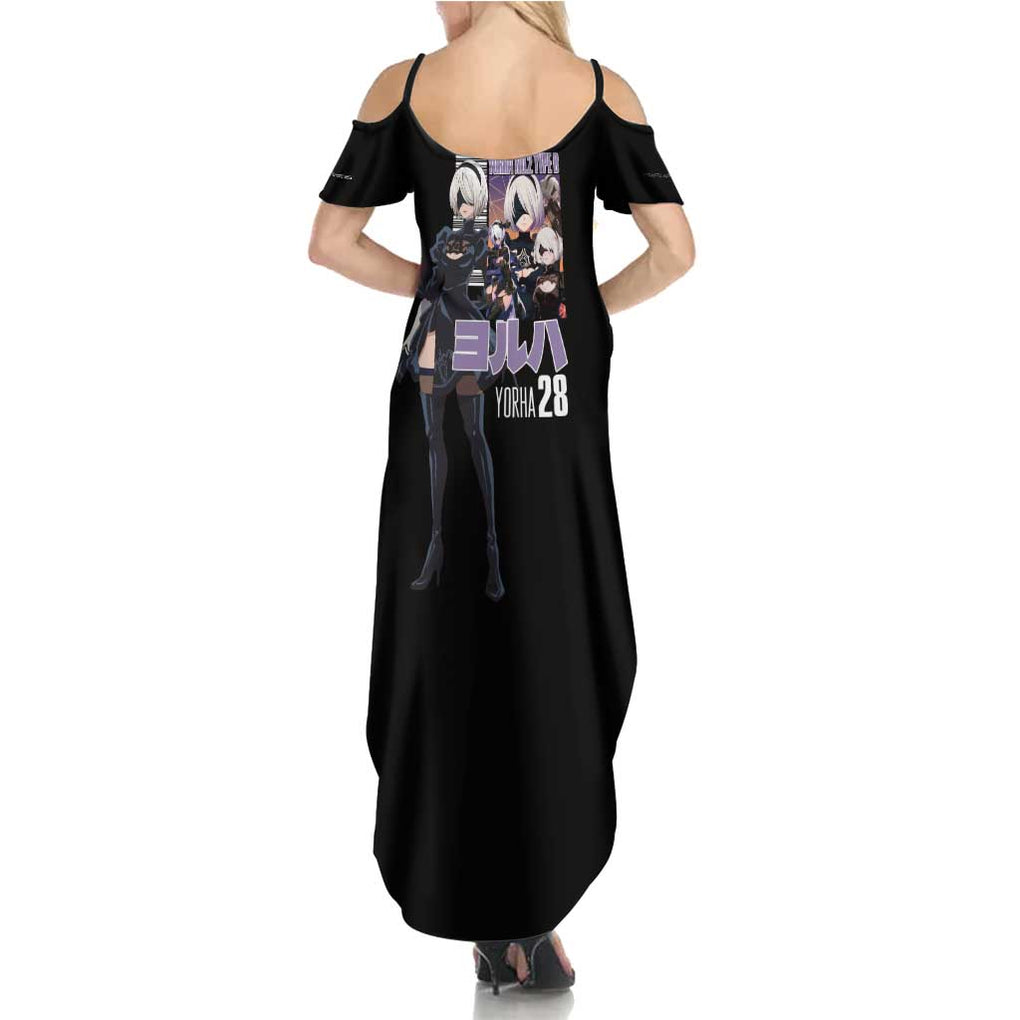 2B Nier Automata Family Matching Summer Maxi Dress and Hawaiian Shirt Anime Style
