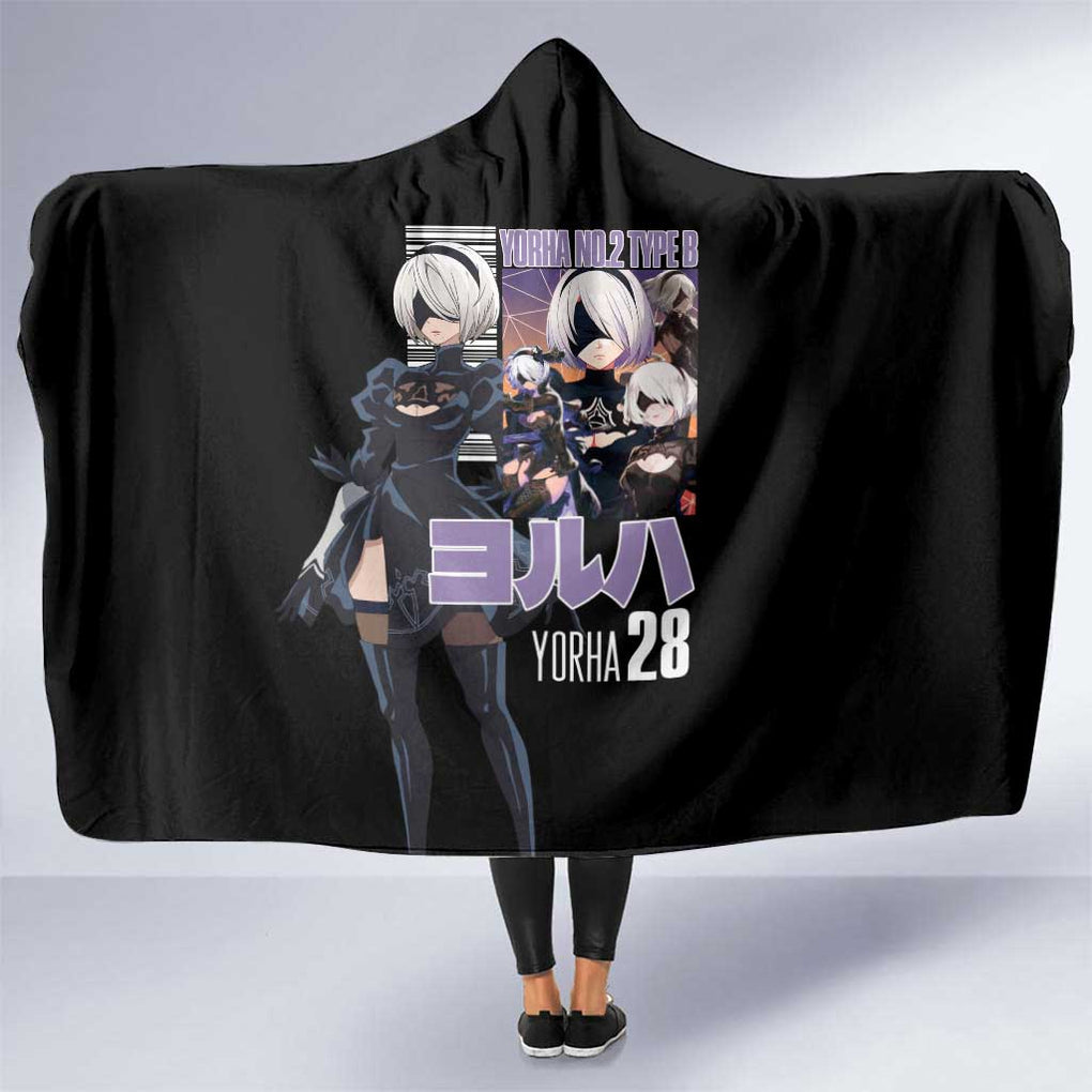 2B Nier Automata Hooded Blanket Anime Style