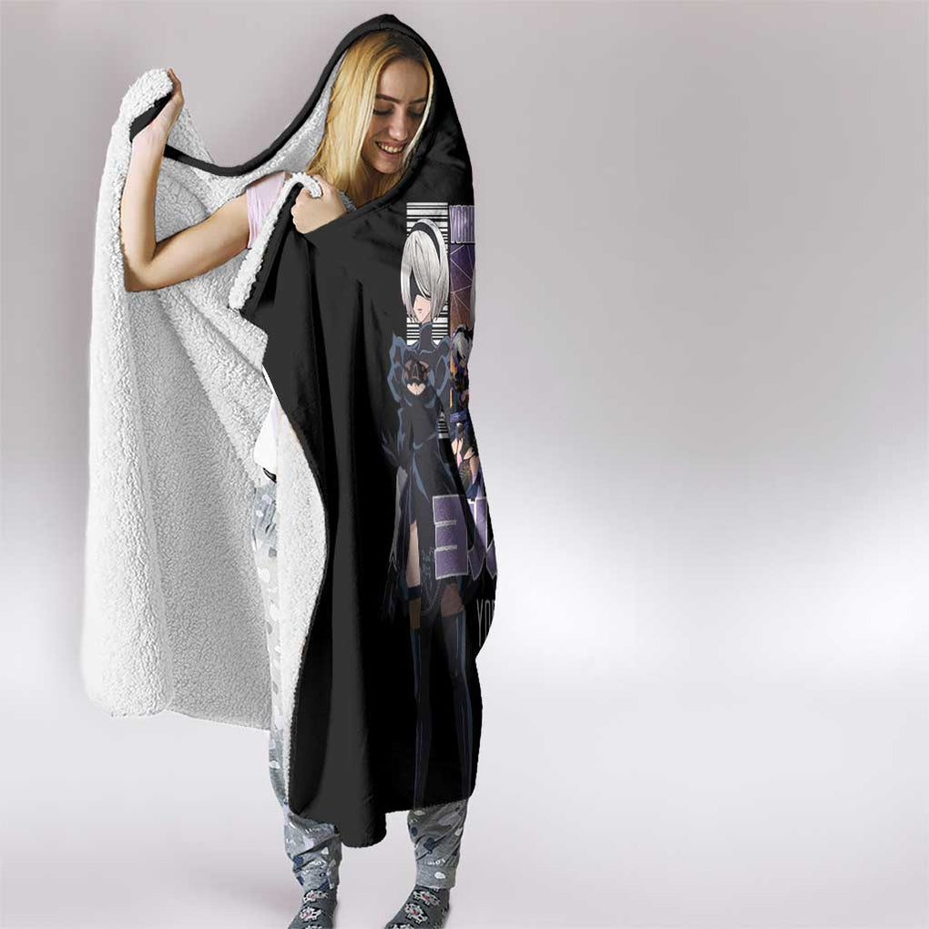 2B Nier Automata Hooded Blanket Anime Style