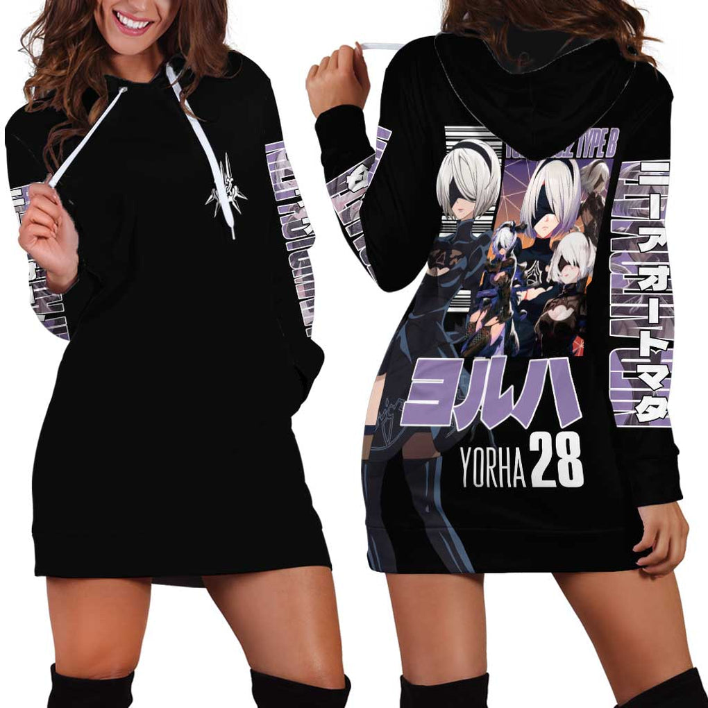 2B Nier Automata Hoodie Dress Anime Style
