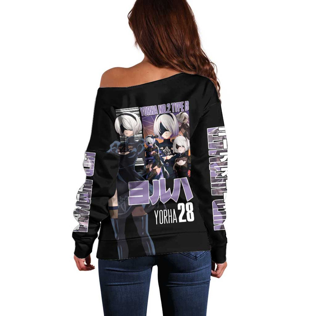 2B Nier Automata Off Shoulder Sweater Anime Style