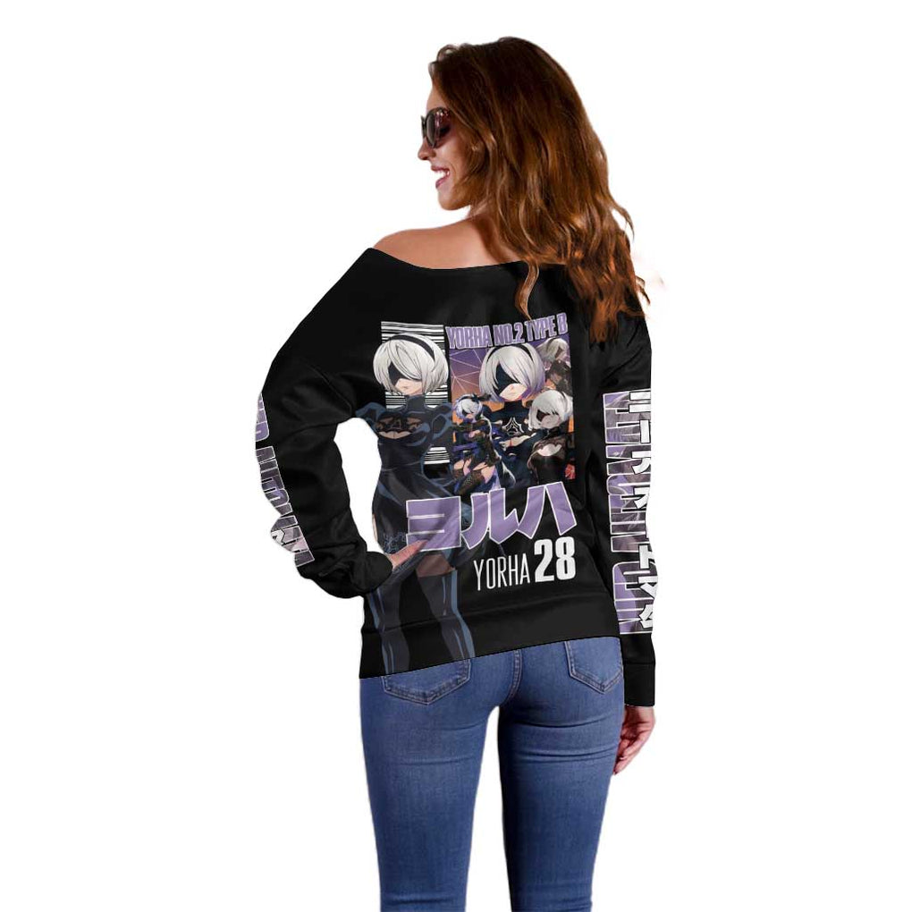 2B Nier Automata Off Shoulder Sweater Anime Style