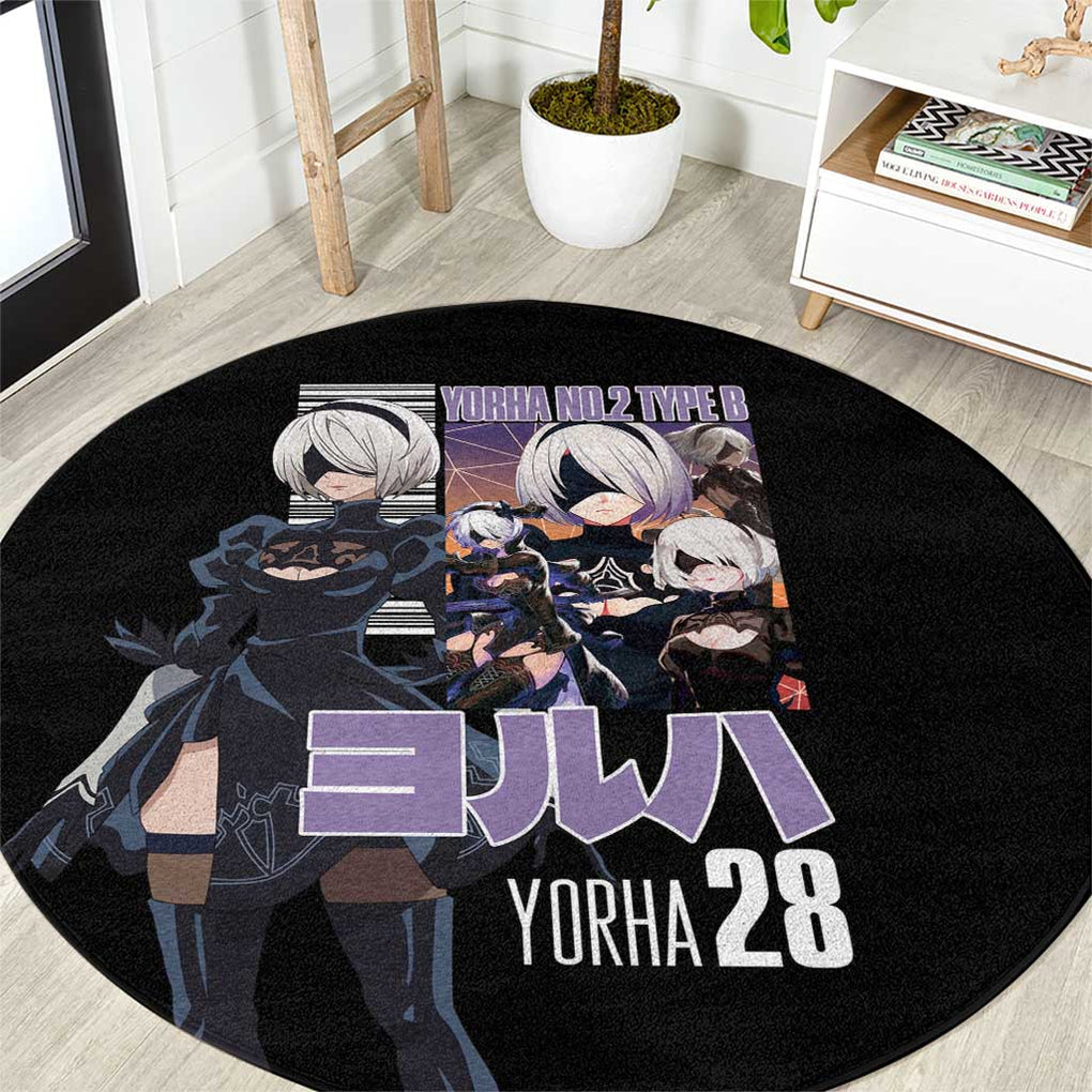 2B Nier Automata Round Carpet Anime Style