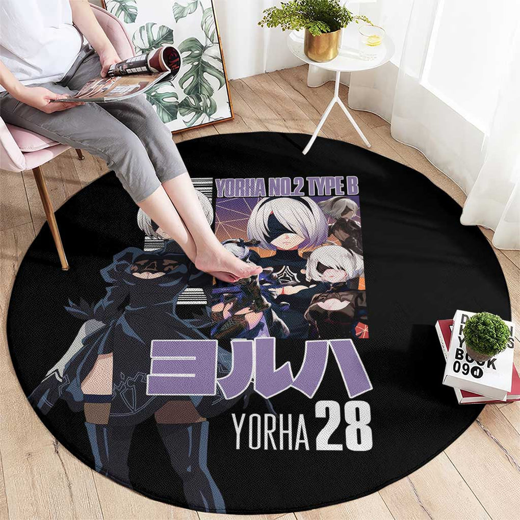 2B Nier Automata Round Carpet Anime Style