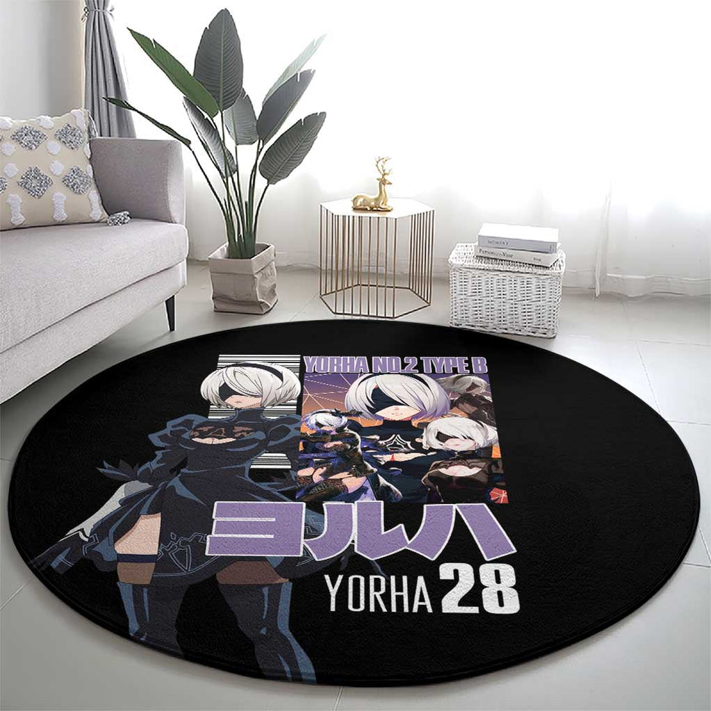 2B Nier Automata Round Carpet Anime Style