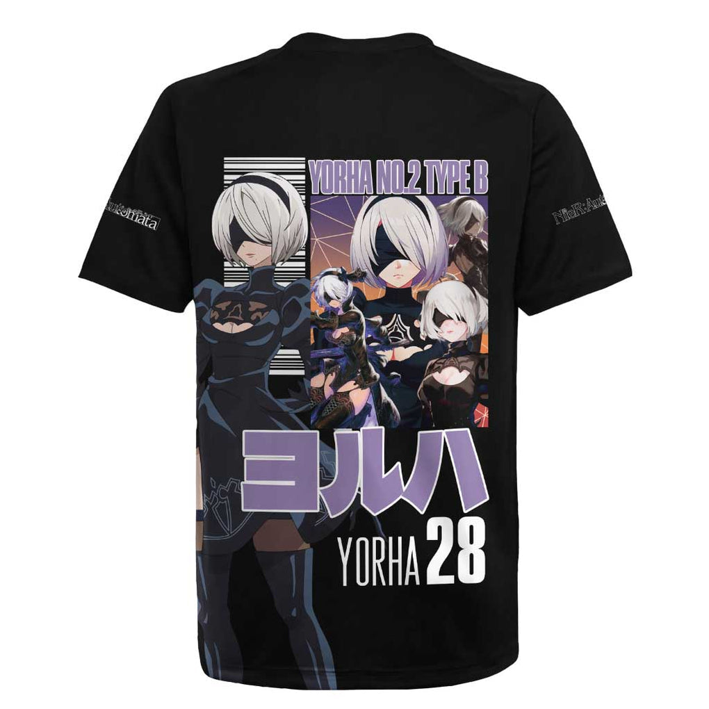 2B Nier Automata Rugby Jersey Anime Style