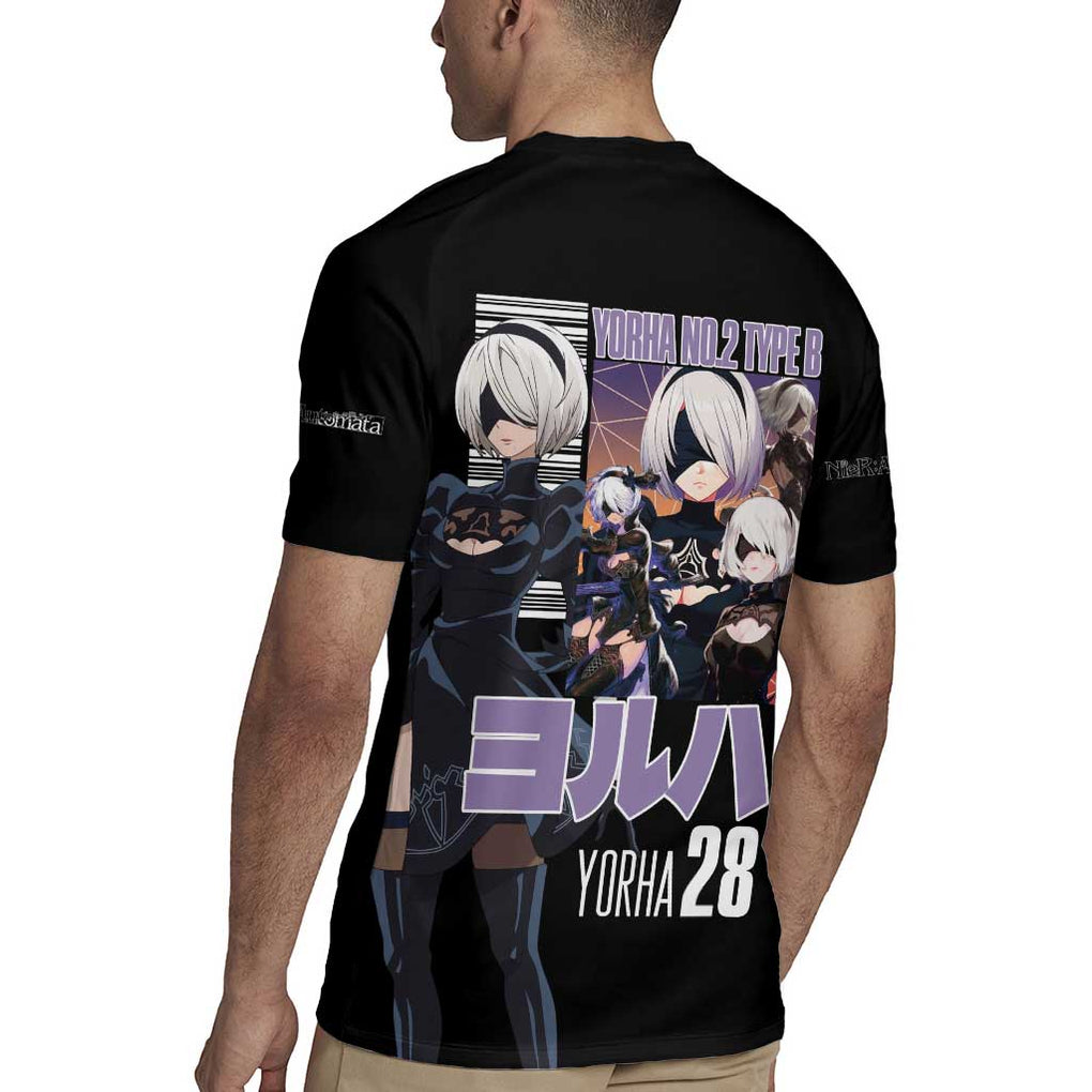 2B Nier Automata Rugby Jersey Anime Style
