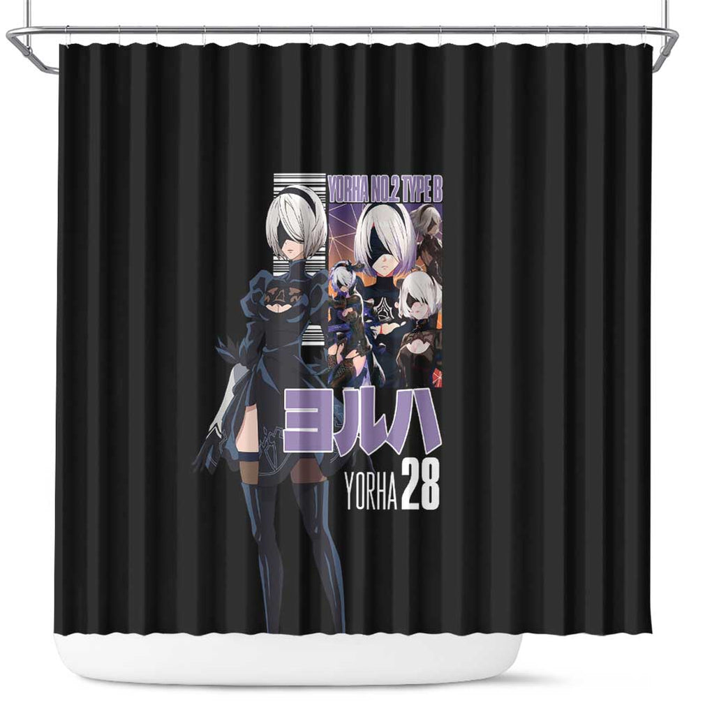2B Nier Automata Shower Curtain Anime Style