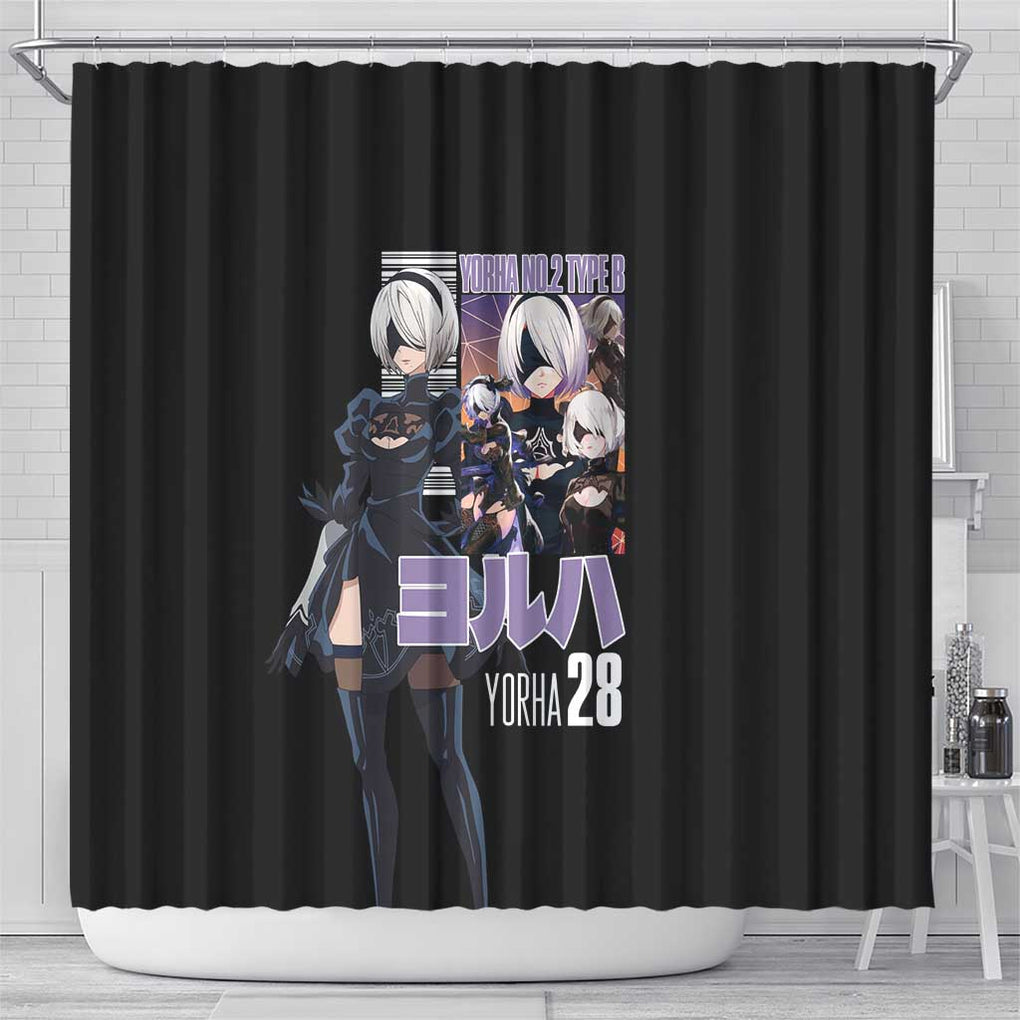 2B Nier Automata Shower Curtain Anime Style