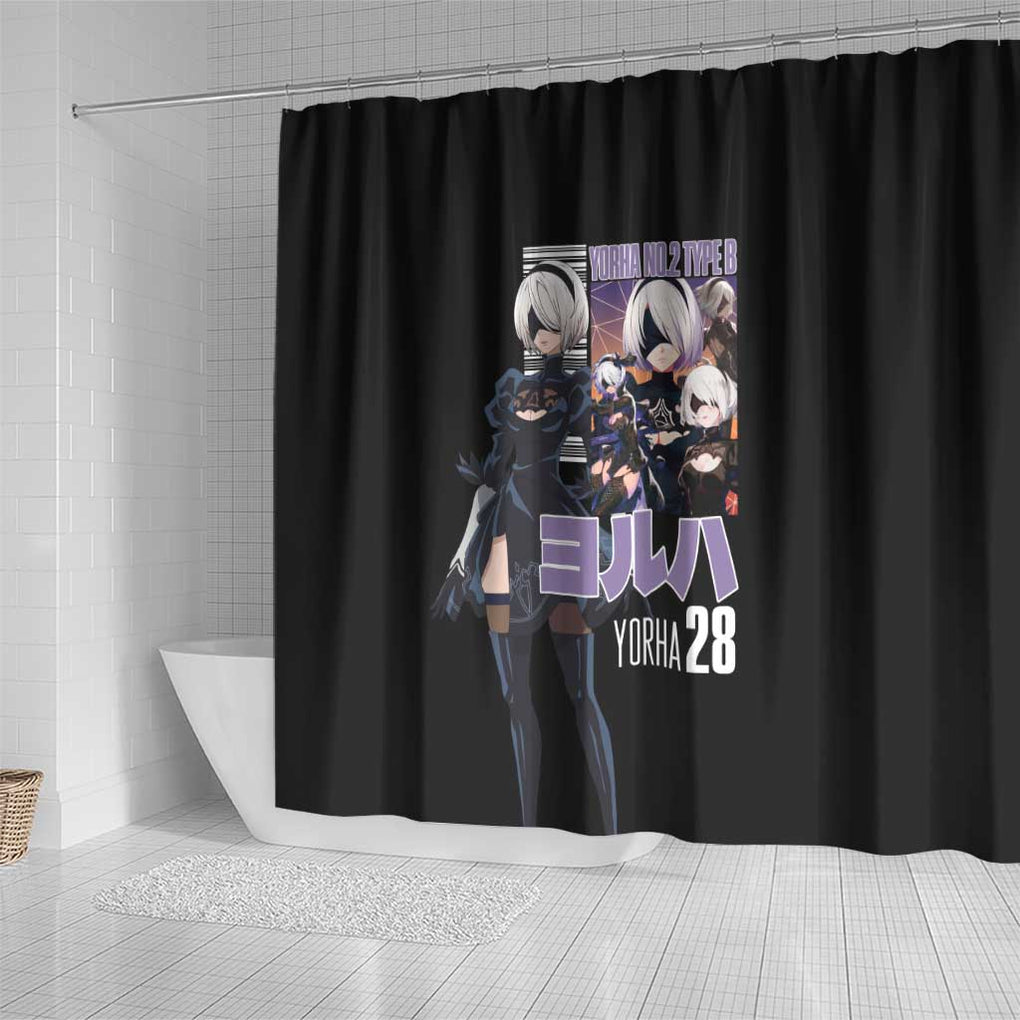 2B Nier Automata Shower Curtain Anime Style