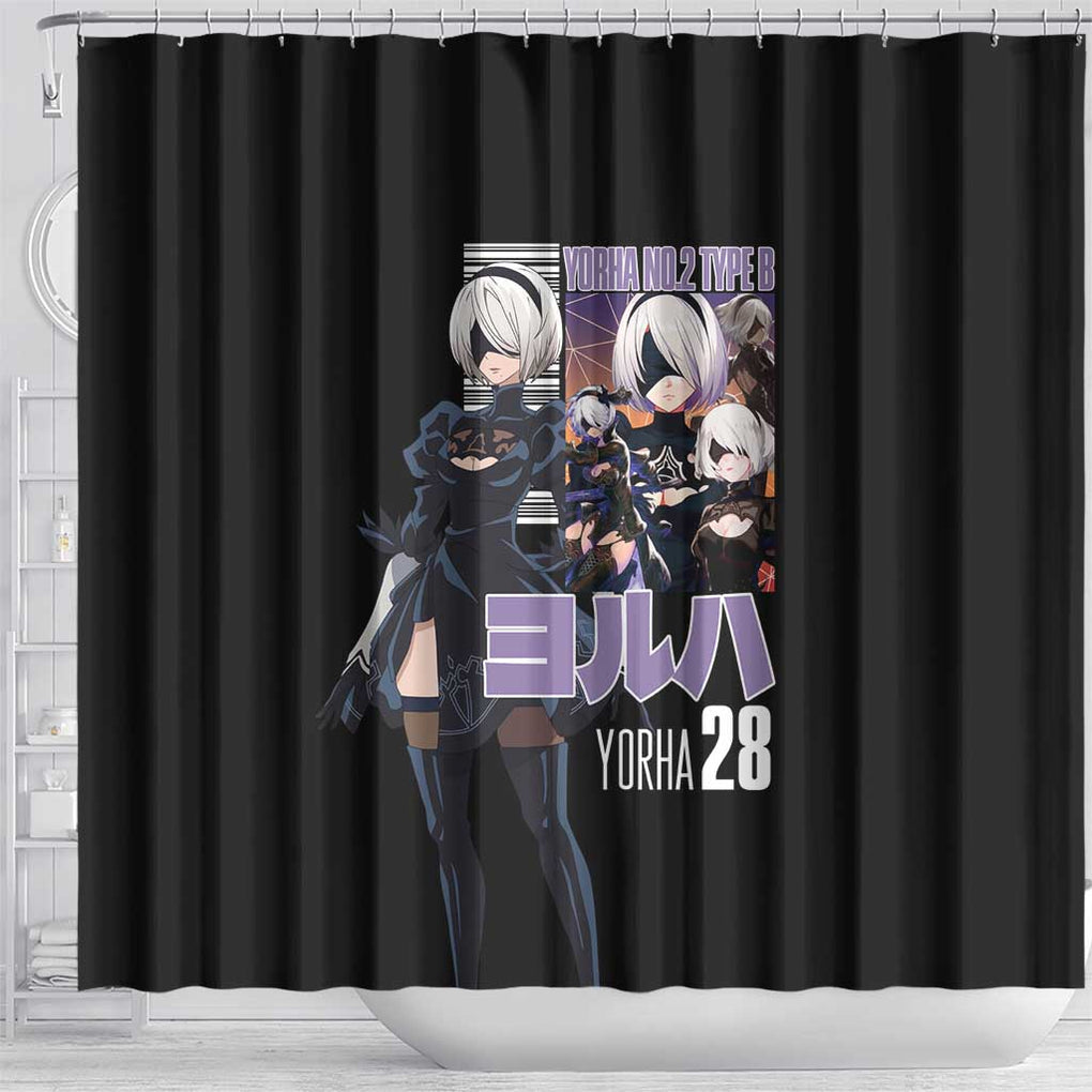 2B Nier Automata Shower Curtain Anime Style