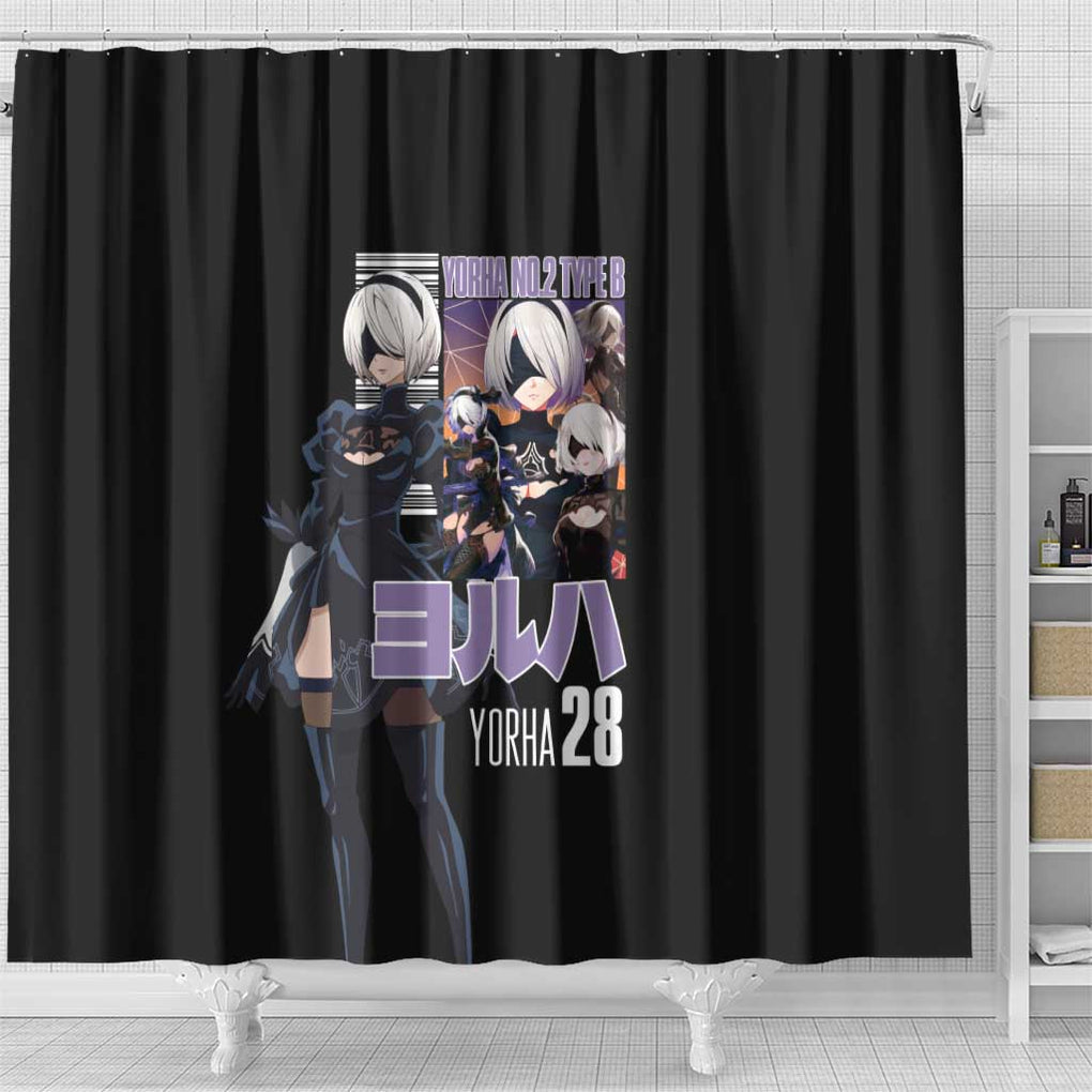 2B Nier Automata Shower Curtain Anime Style