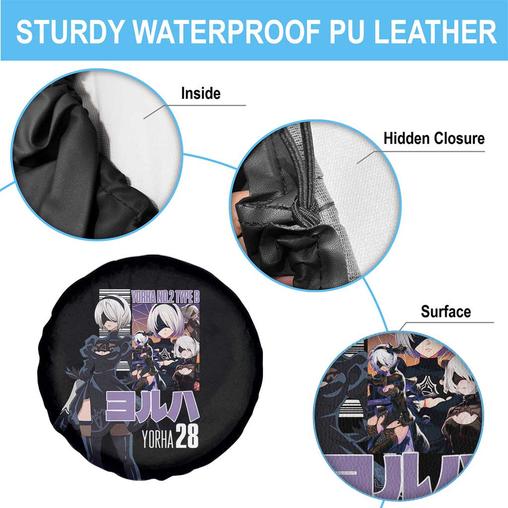 2B Nier Automata Spare Tire Cover Anime Style