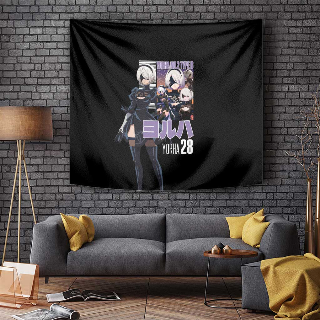 2B Nier Automata Tapestry Anime Style