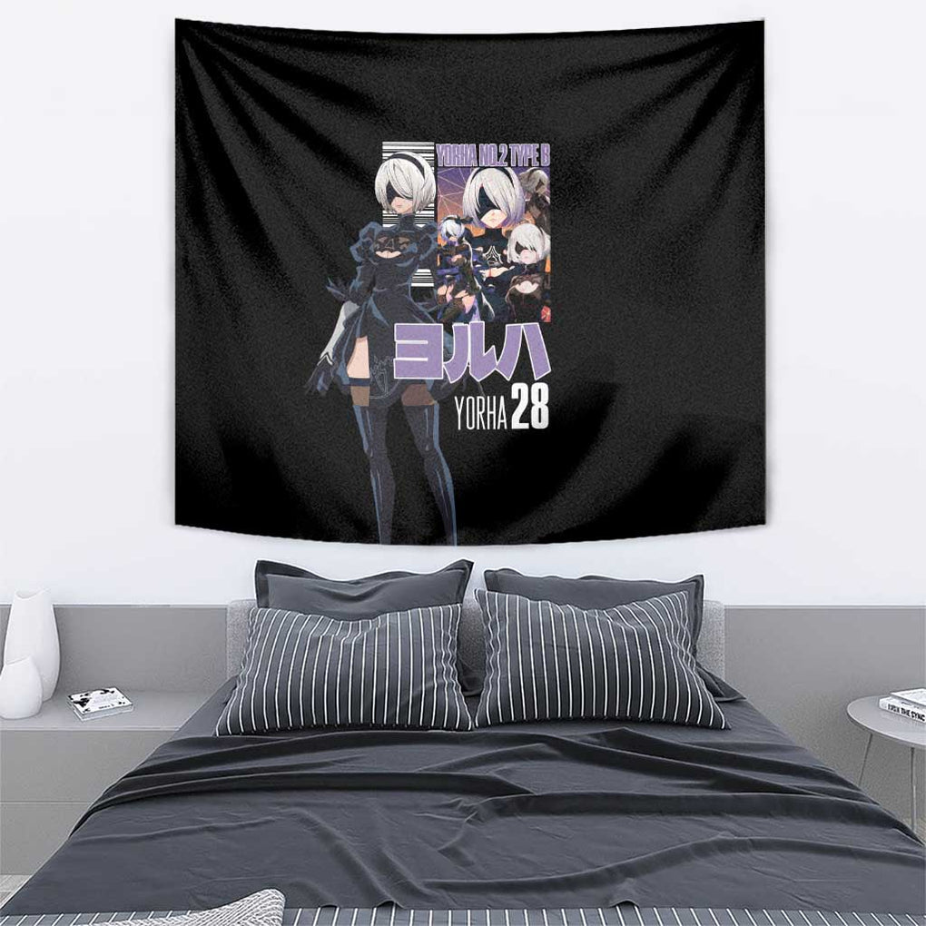 2B Nier Automata Tapestry Anime Style