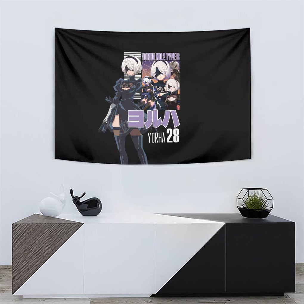 2B Nier Automata Tapestry Anime Style