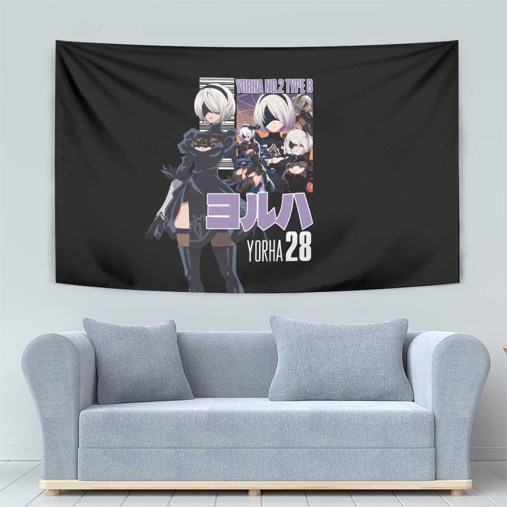 2B Nier Automata Tapestry Anime Style