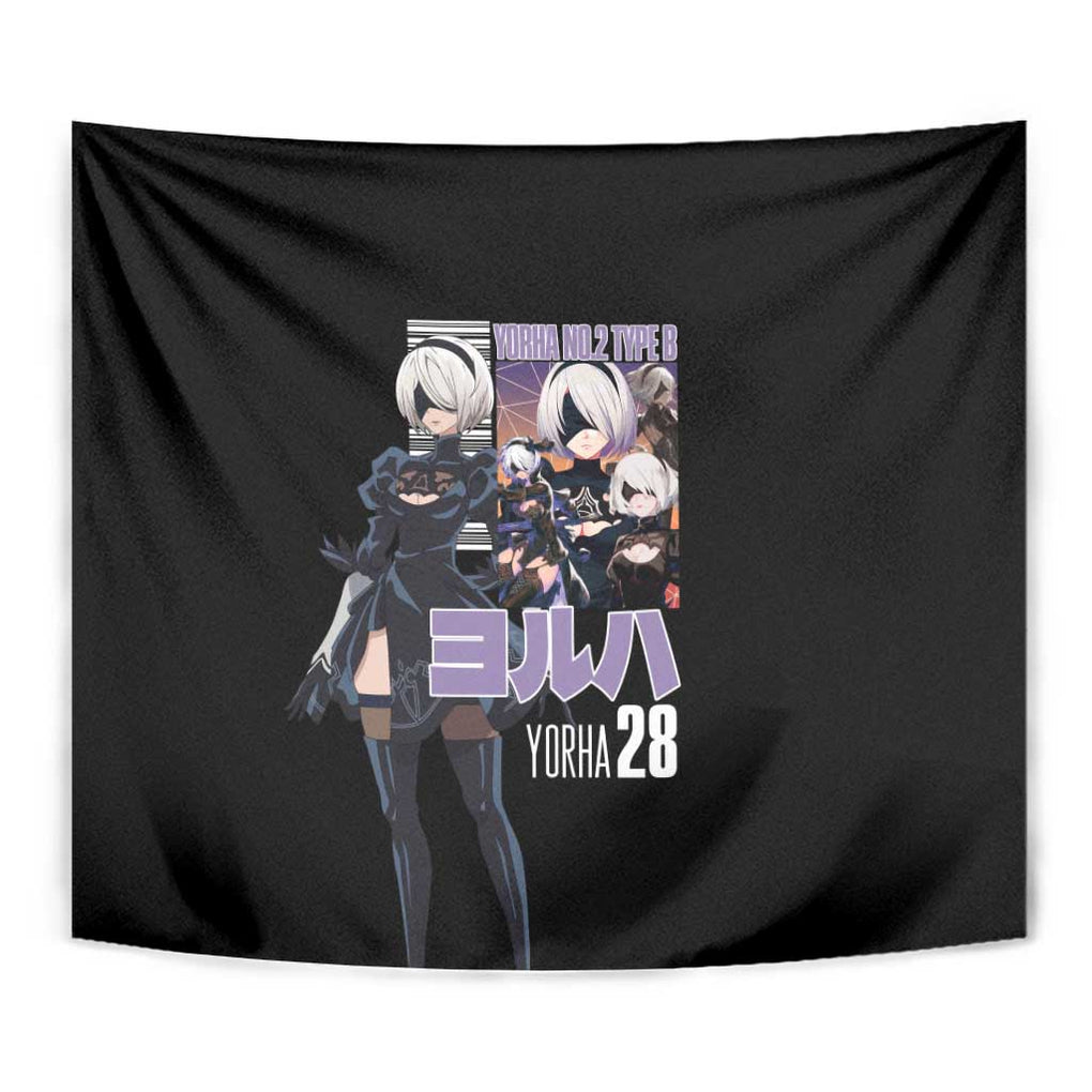 2B Nier Automata Tapestry Anime Style