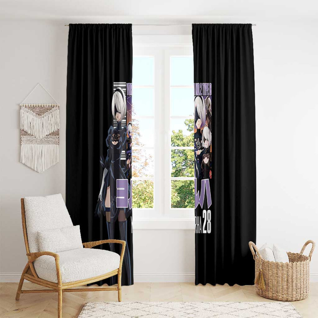 2B Nier Automata Window Curtain Anime Style