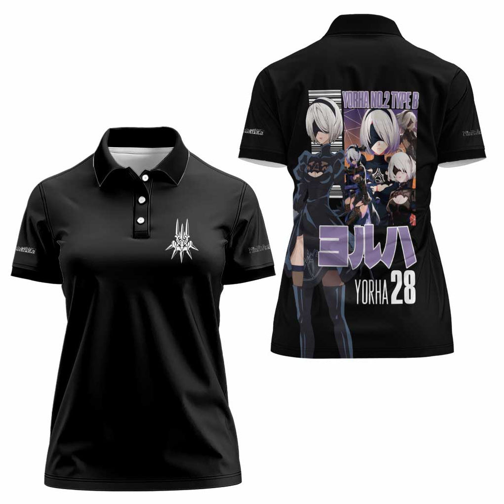 2B Nier Automata Women Polo Shirt Anime Style